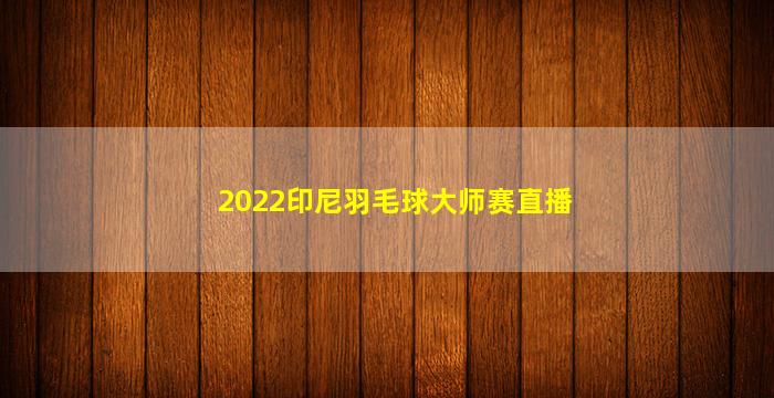 2022印尼羽毛球大师赛直播