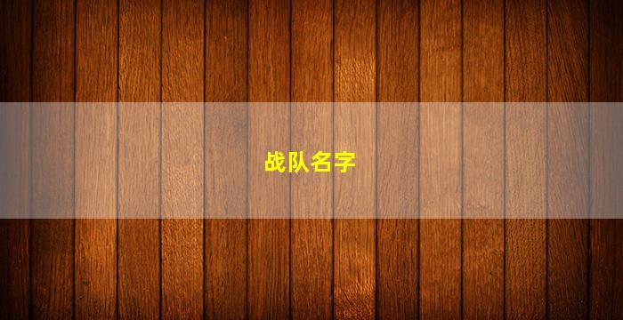 战队名字