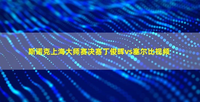 斯诺克上海大师赛决赛丁俊晖vs塞尔比视频