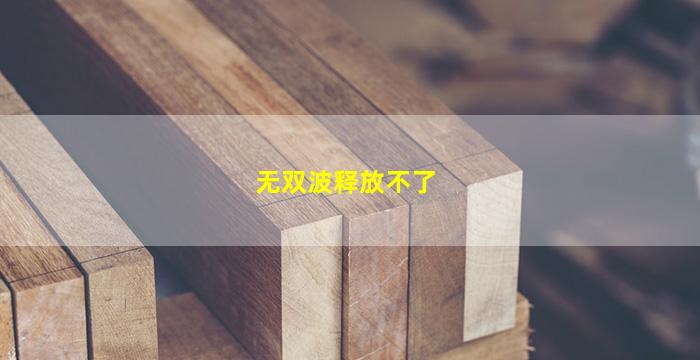 无双波释放不了