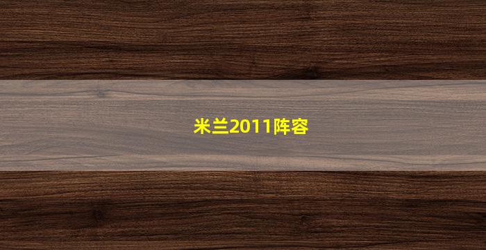 米兰2011阵容