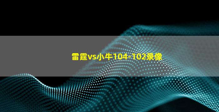 雷霆vs小牛104-102录像